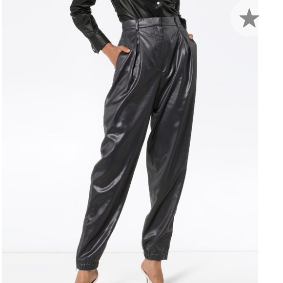 Tibi Pants - Tibi Jogger Pants high Waisted liquid black size 2